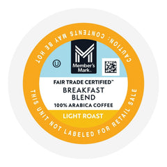 Member's Mark Light Roast Coffee Pods, Breakfast Blend, 100 ct.