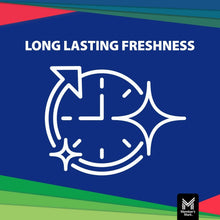 Laundry detergent freshness graphic with a circular freshness icon