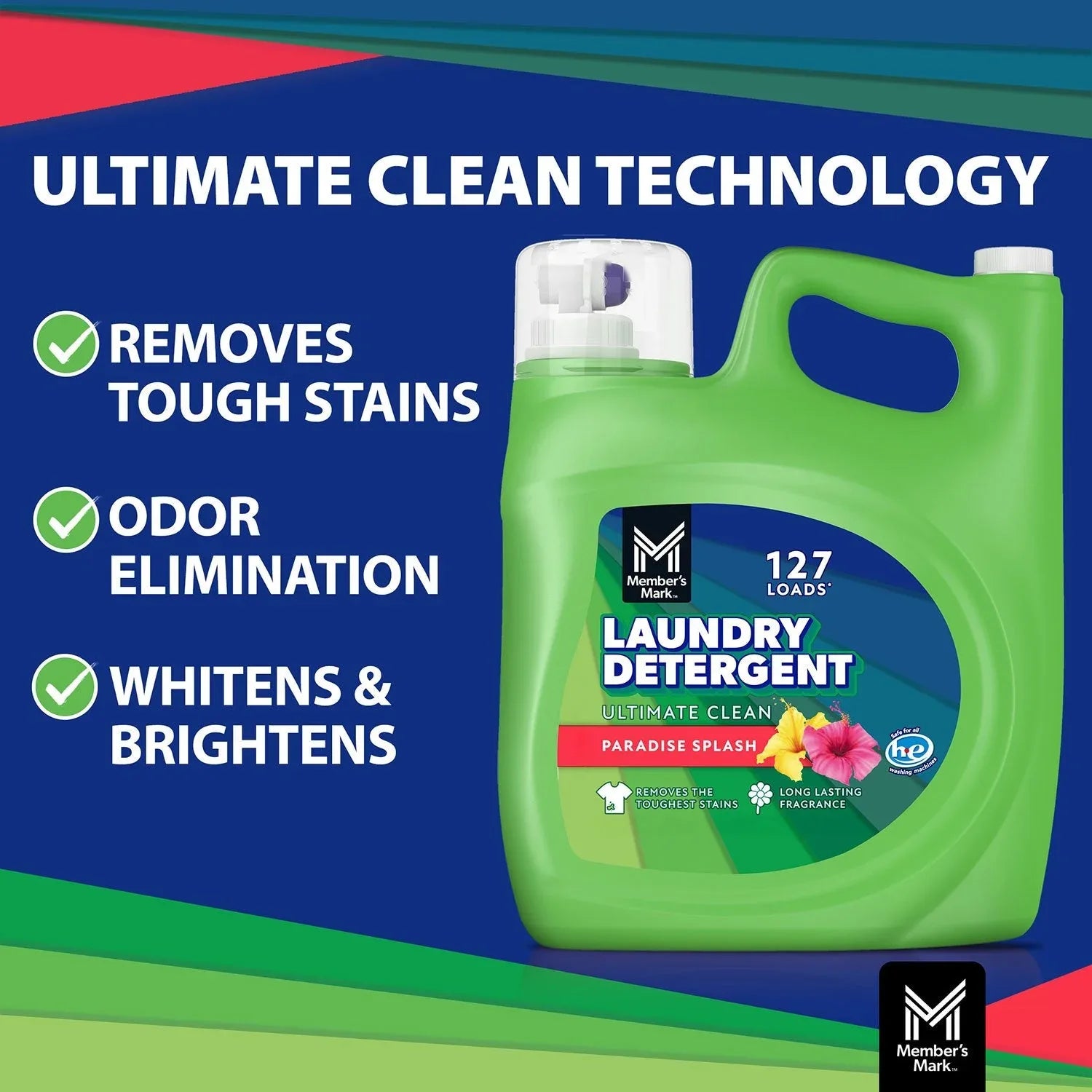 Member's Mark Liquid Laundry Detergent, Paradise Splash, 127 loads, 196 fl. oz. - USA MEGA SHOP
