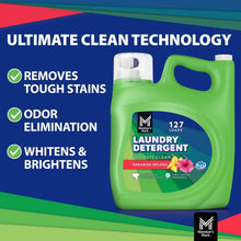 Laundry detergent front panel with technology benefits and 127 loads info
