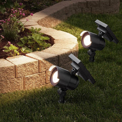 Member's Mark Matte Black LED Solar Spot Lights, 2-pack - USA MEGA SHOP