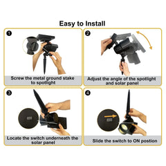 Member's Mark Matte Black LED Solar Spot Lights, 2-pack - USA MEGA SHOP
