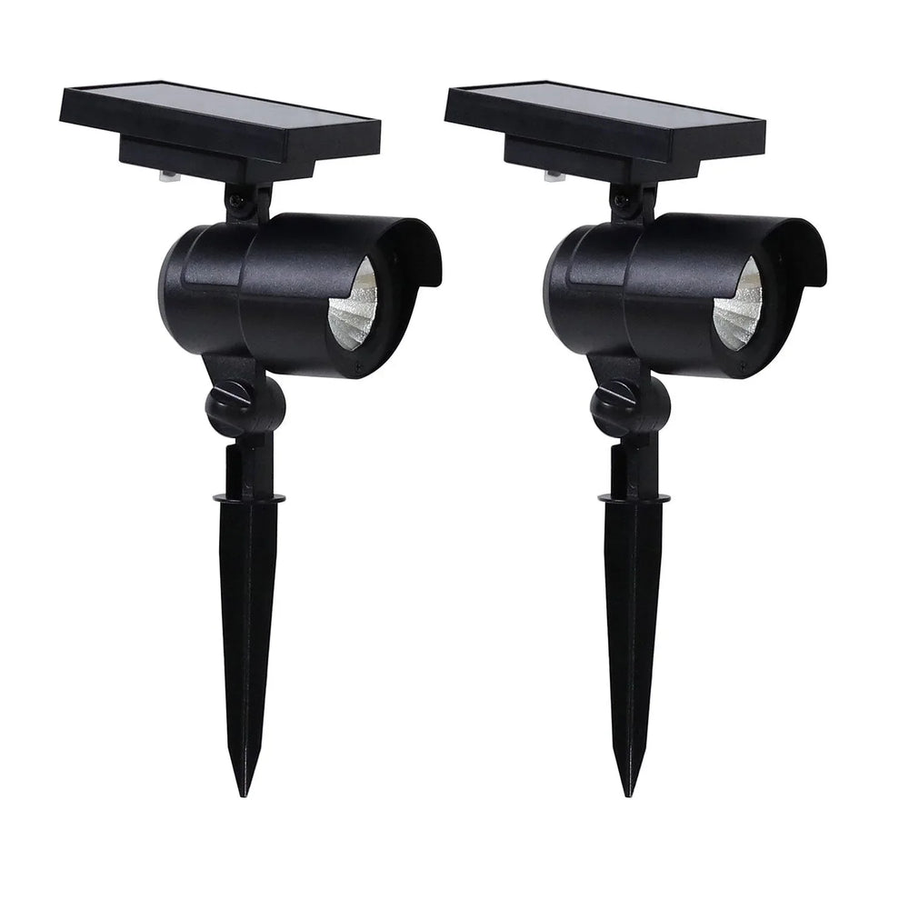 Member's Mark Matte Black LED Solar Spot Lights, 2-pack - USA MEGA SHOP