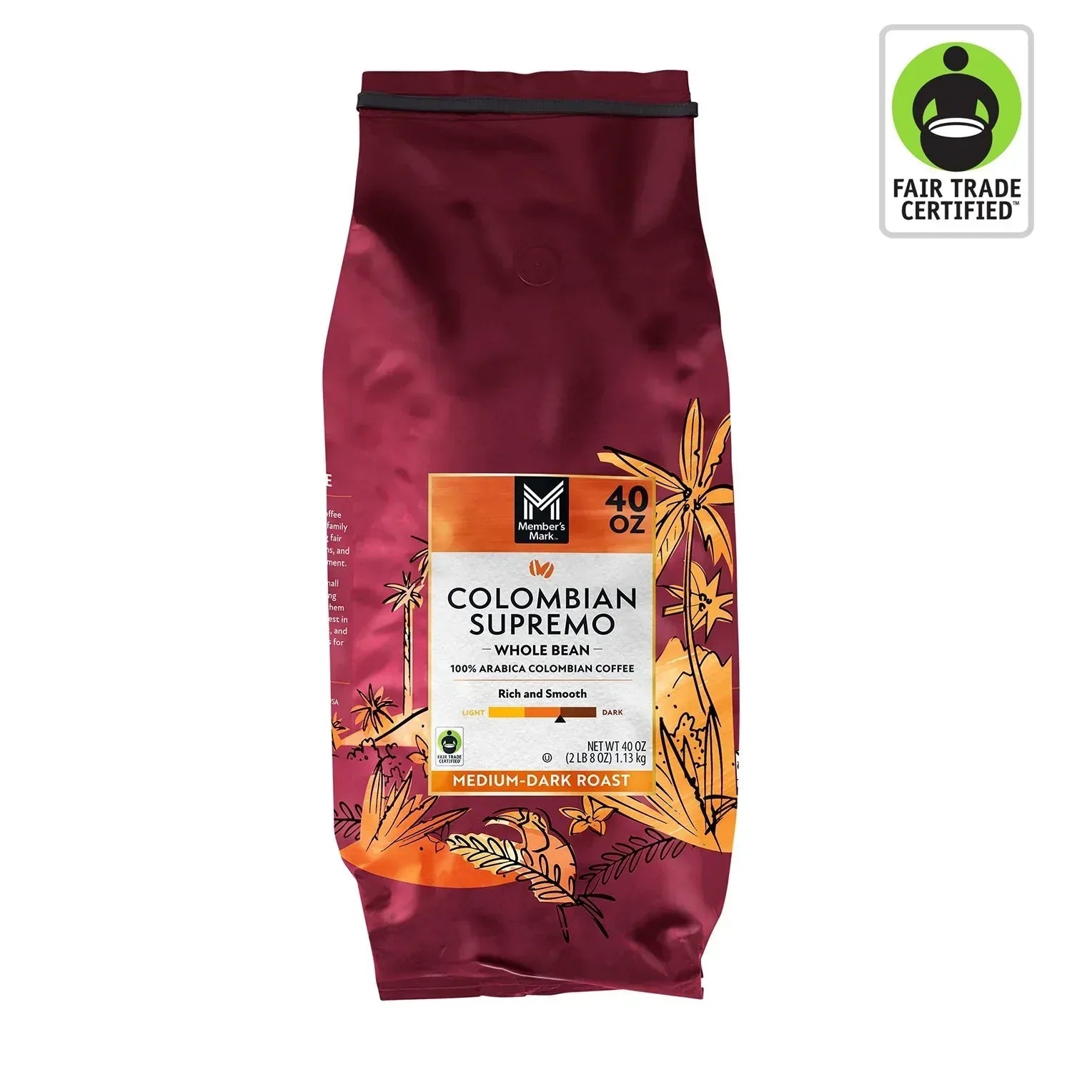 Member's Mark Colombian Classic Medium-Dark Roast Ground Coffee, 40 oz.