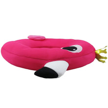 Pink mesh animal ring float with black-and-white face patch and molded animal legs