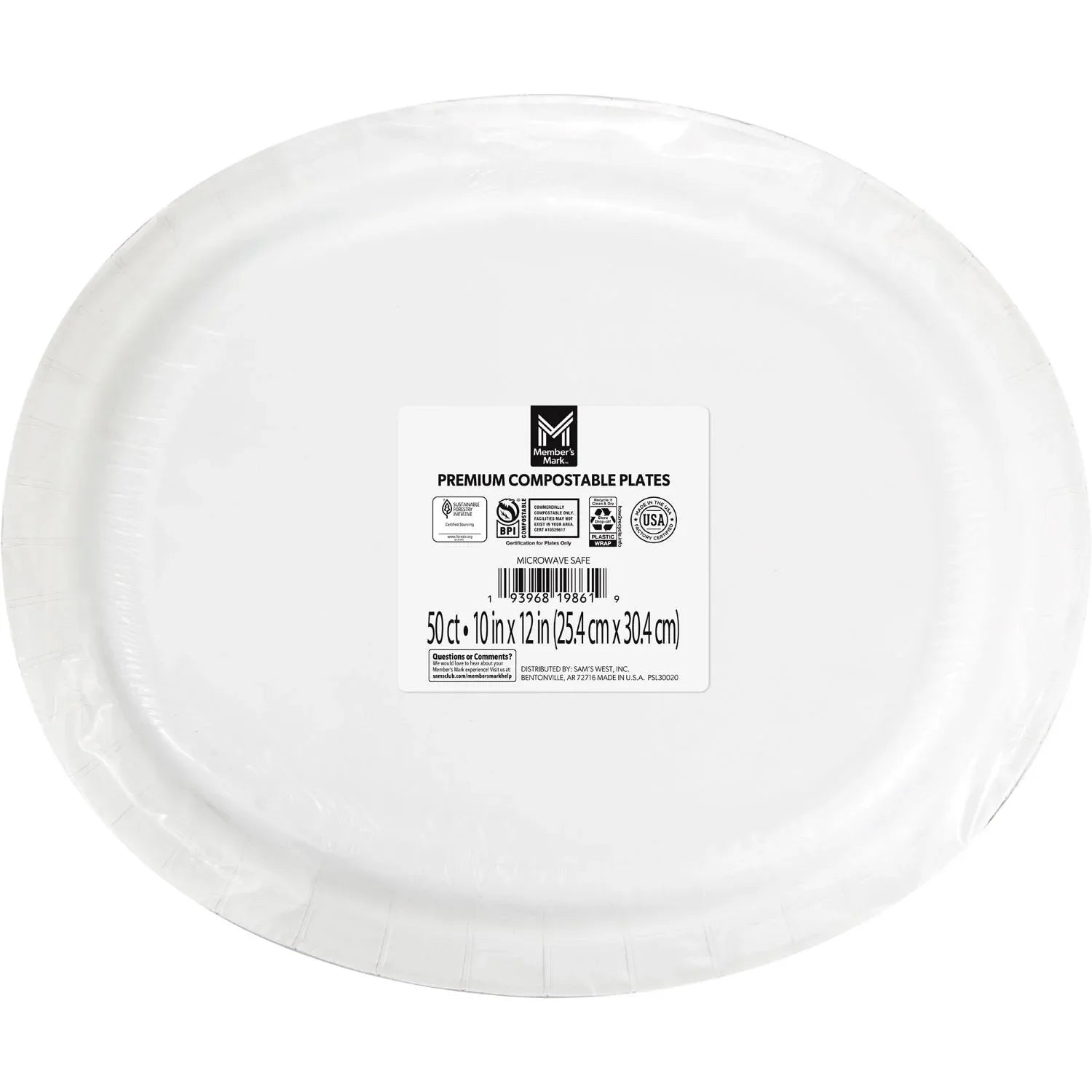 Member's Mark Mosaic Medallions Oval Paper Plates, 10" x 12", 50 ct. - USA MEGA SHOP