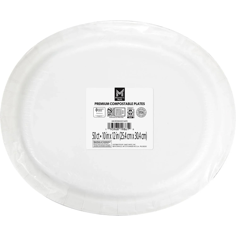 Member's Mark Mosaic Medallions Oval Paper Plates, 10" x 12", 50 ct. - USA MEGA SHOP