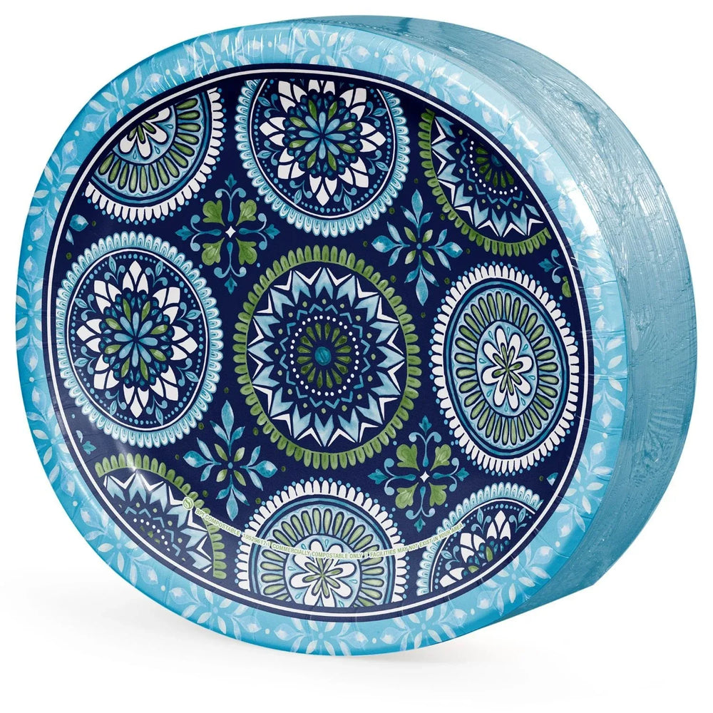 Member's Mark Mosaic Medallions Oval Paper Plates, 10" x 12", 50 ct. - USA MEGA SHOP