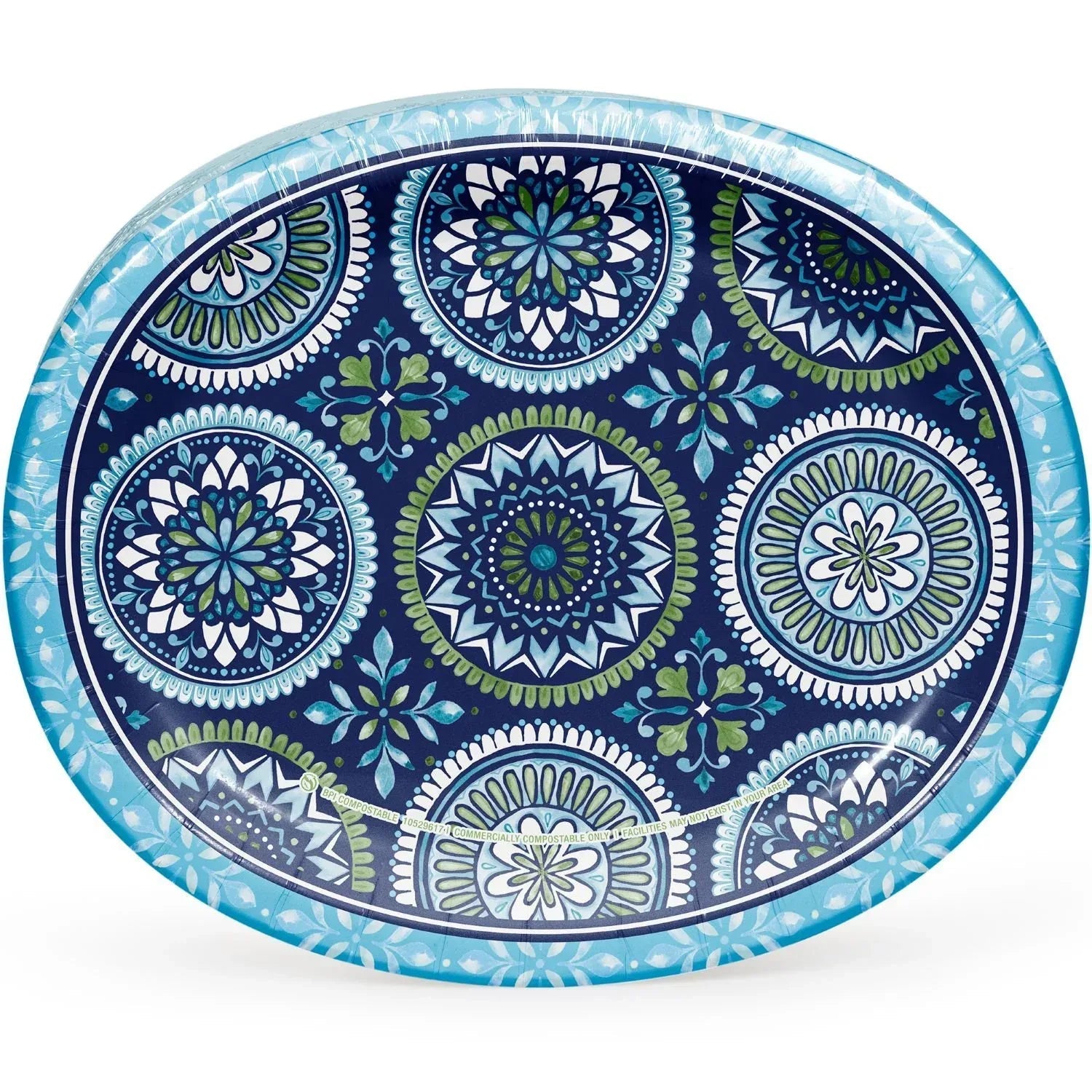 Member's Mark Mosaic Medallions Oval Paper Plates, 10" x 12", 50 ct.