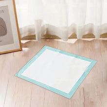 Teal-bordered absorbent pad with a white center