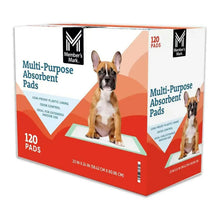 Multipurpose absorbent pads package showing front and side panels