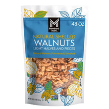 Bag of natural shelled walnuts with light halves and pieces, 48 oz.