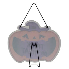 Neon pumpkin wall sign back panel with hanging stand and mounting clips
