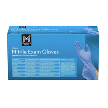 Nitrile exam gloves box, small size, blue back panel