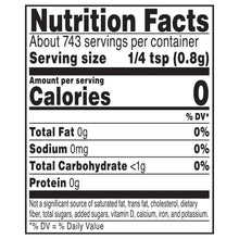 Nutrition facts panel for onion powder, calories 0, total fat 0 g, protein 0 g