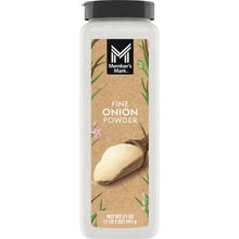 Onion powder bottle, fine onion powder label, Member's Mark, 21 oz