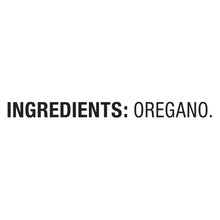 Ingredients label showing oregano as the only ingredient
