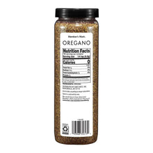 Back label of oregano spice jar with Nutrition Facts and barcode