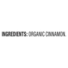Ingredients panel reading organic cinnamon
