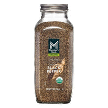 Member's Mark Organic ground black pepper jar with dark brown spice fill