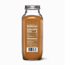Organic ground cumin jar back label with Nutrition Facts and barcode