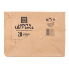 Brown paper lawn and leaf bag with Members Mark and Duro labels, 20-count