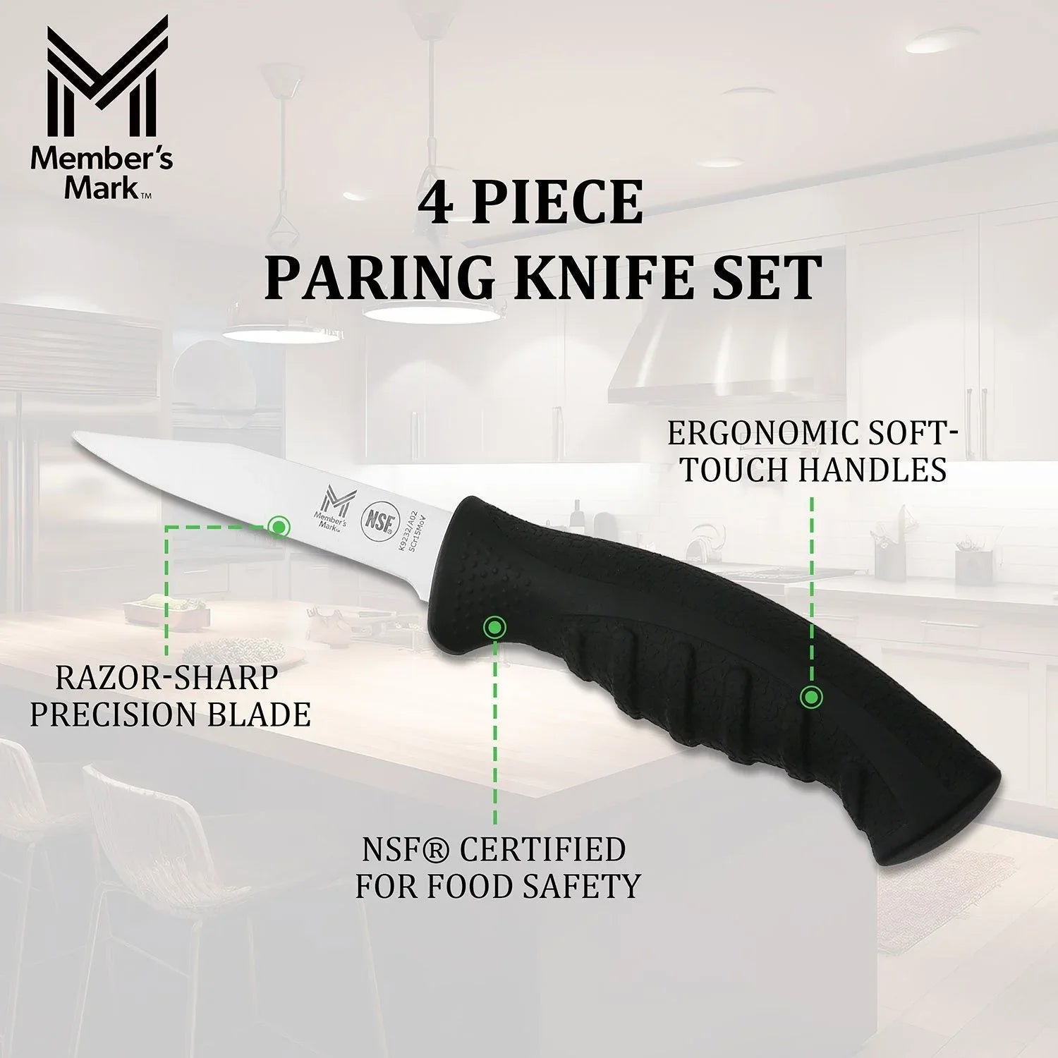 Member's Mark 3" and 3.25" Paring Knives, 4 pk. - USA MEGA SHOP