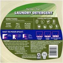 Plant-based lavender laundry detergent jug with back directions and dosage chart