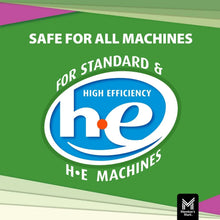 High-efficiency laundry detergent certification for H.E. machines