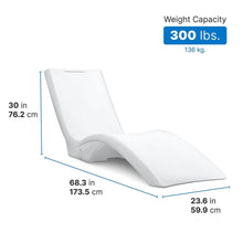 White pool lounger recliner; 300 lb weight capacity; 68.3 in length