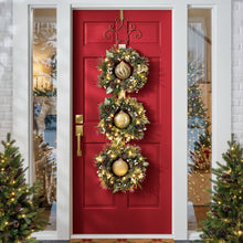 Member's Mark Pre-Lit 3 Wreath Flocked Door Hanger