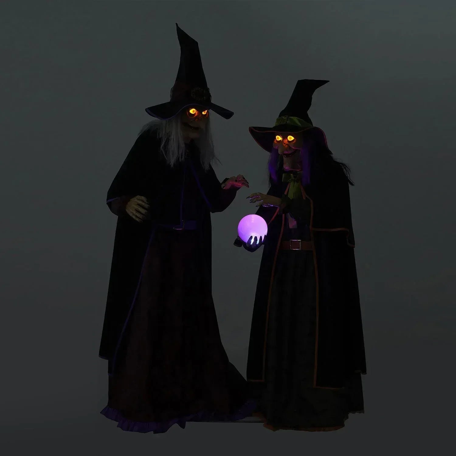 Member's Mark Pre-Lit Animated Crystal Ball Witches, Set of 2