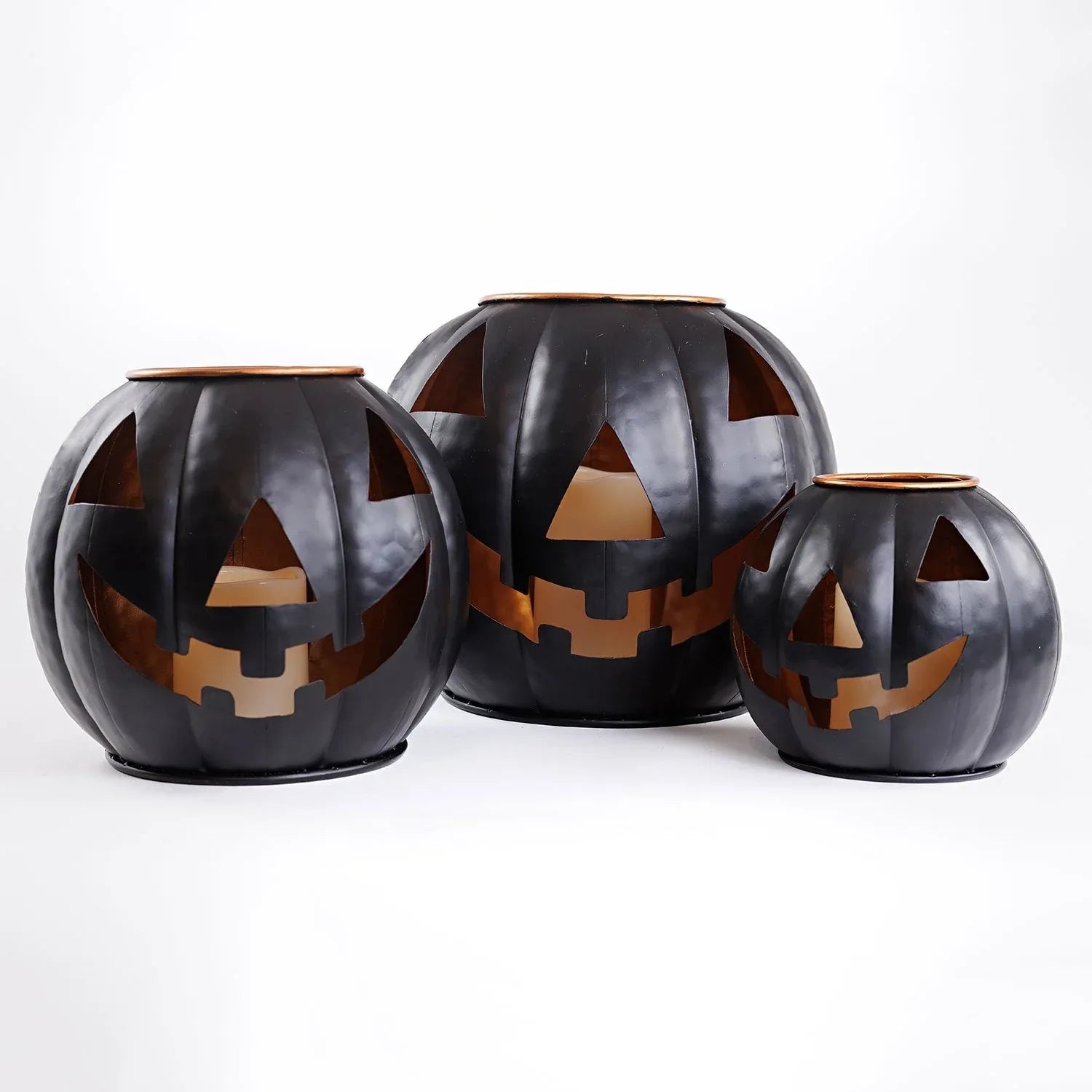 Member's Mark Pre-Lit Black Metal Jack-O-Lantern, Set of 3 - USA MEGA SHOP