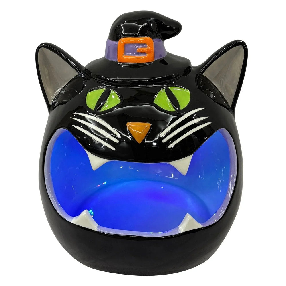 Member's Mark Pre-Lit Ceramic Cat Halloween Candy Bowl - USA MEGA SHOP