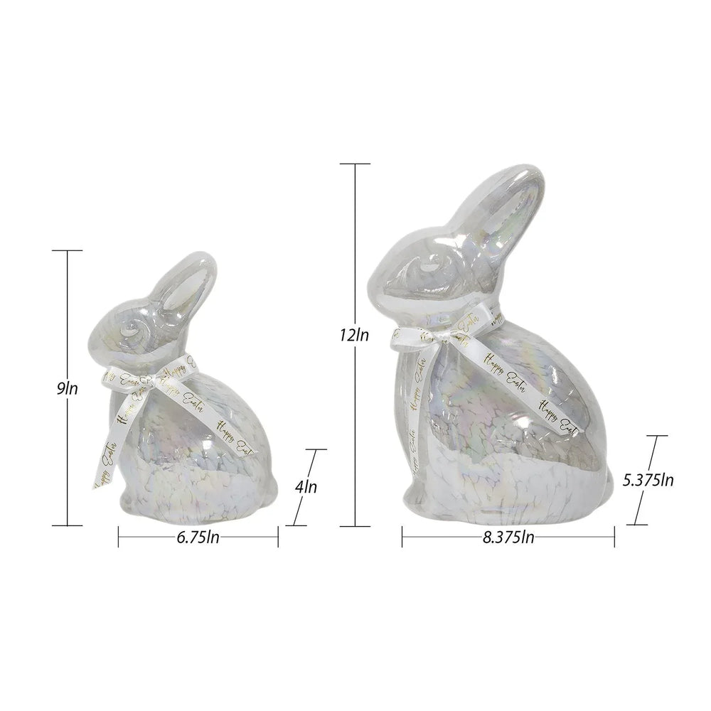 Member's Mark Pre-Lit Glass Bunny DÃ©cor, Set of 2 - USA MEGA SHOP