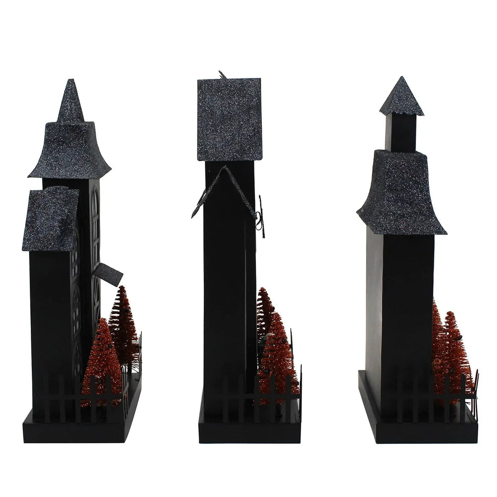 Member's Mark Pre-Lit Metal Halloween Houses, Set of 3 - USA MEGA SHOP