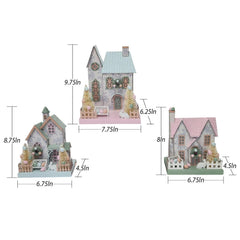 Member's Mark Pre-Lit Paper Houses, Set of 3