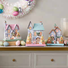 Member's Mark Pre-Lit Paper Houses, Set of 3 - USA MEGA SHOP