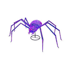 Purple prismatic light-up spider with textured body and angled, long legs