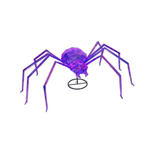 Purple glowing prismatic spider decoration with long legs and round stand