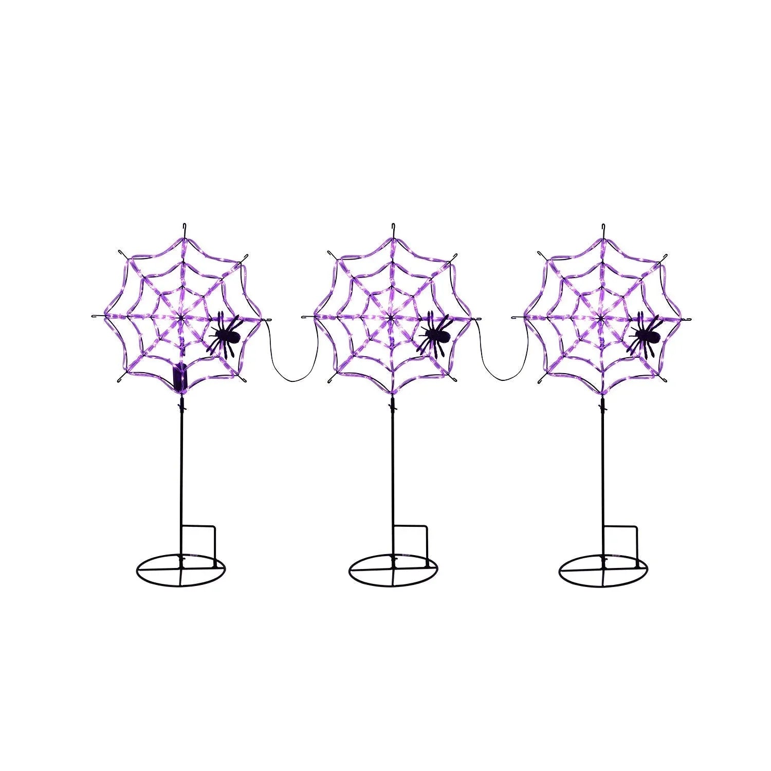 Member's Mark Pre-Lit Spiderweb Lawn Stakes, Set of 3 - USA MEGA SHOP