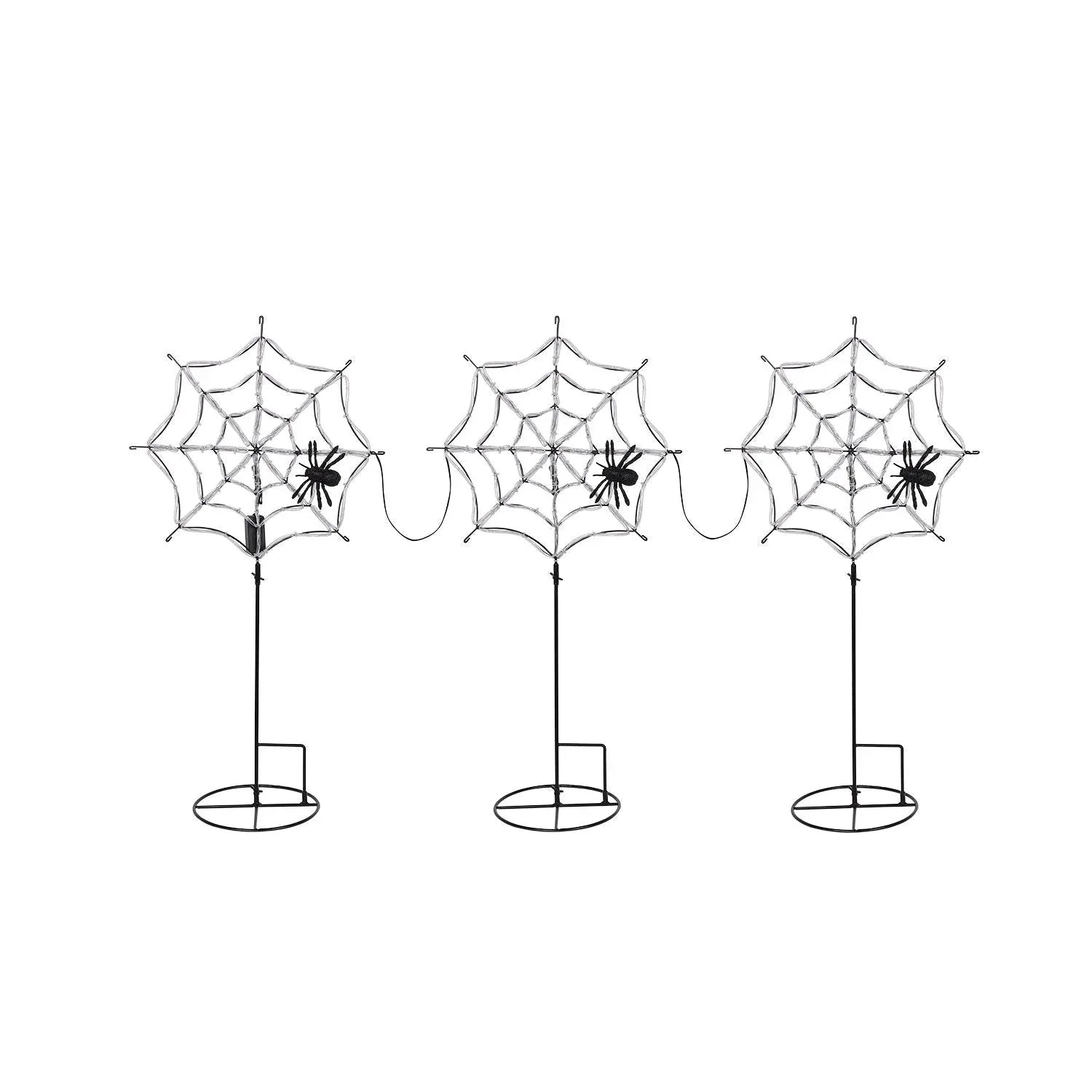 Member's Mark Pre-Lit Spiderweb Lawn Stakes, Set of 3 - USA MEGA SHOP