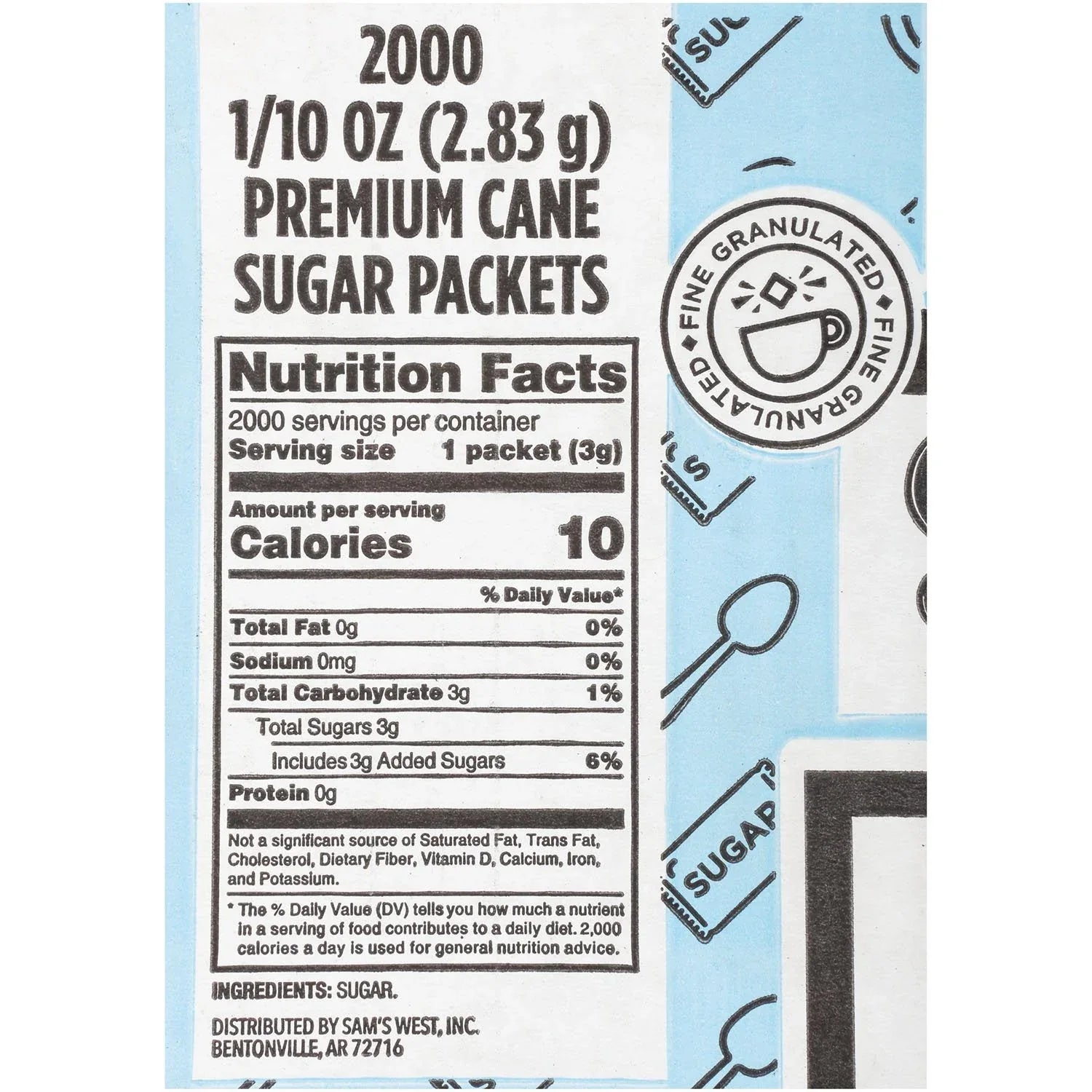 Member's Mark Premium Cane Sugar Packets, 2,000 ct. - USA MEGA SHOP