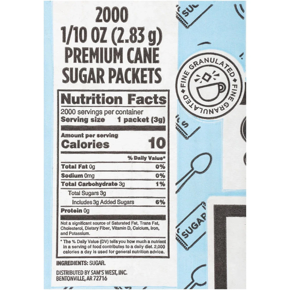 Member's Mark Premium Cane Sugar Packets, 2,000 ct. - USA MEGA SHOP