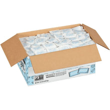 Open cardboard box of premium cane sugar packets with wrappers