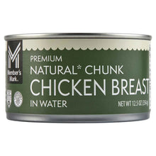 Premium natural chunk chicken breast in water can with silver lid