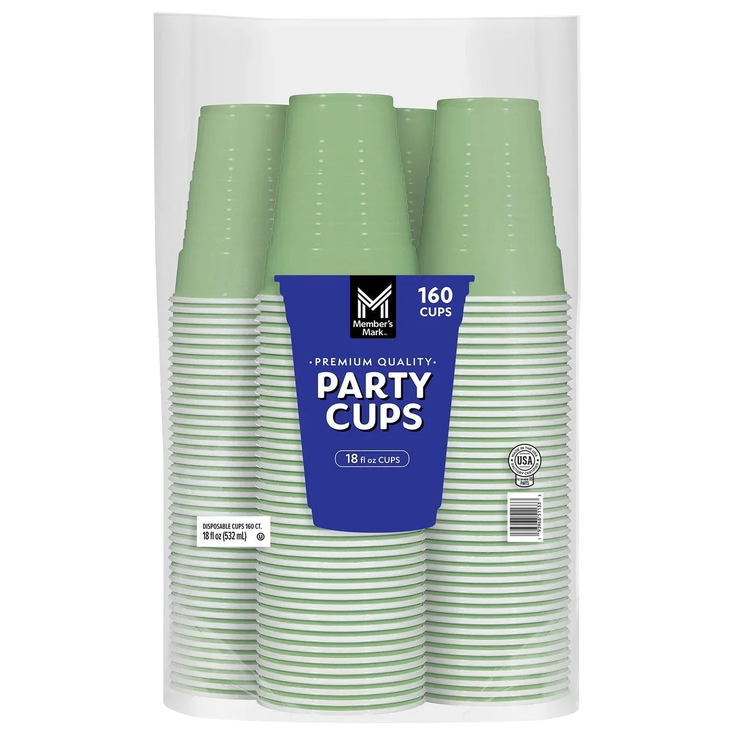 Member's Mark Premium Quality Green Cups, 18 fl. oz., 160ct. - USA MEGA SHOP