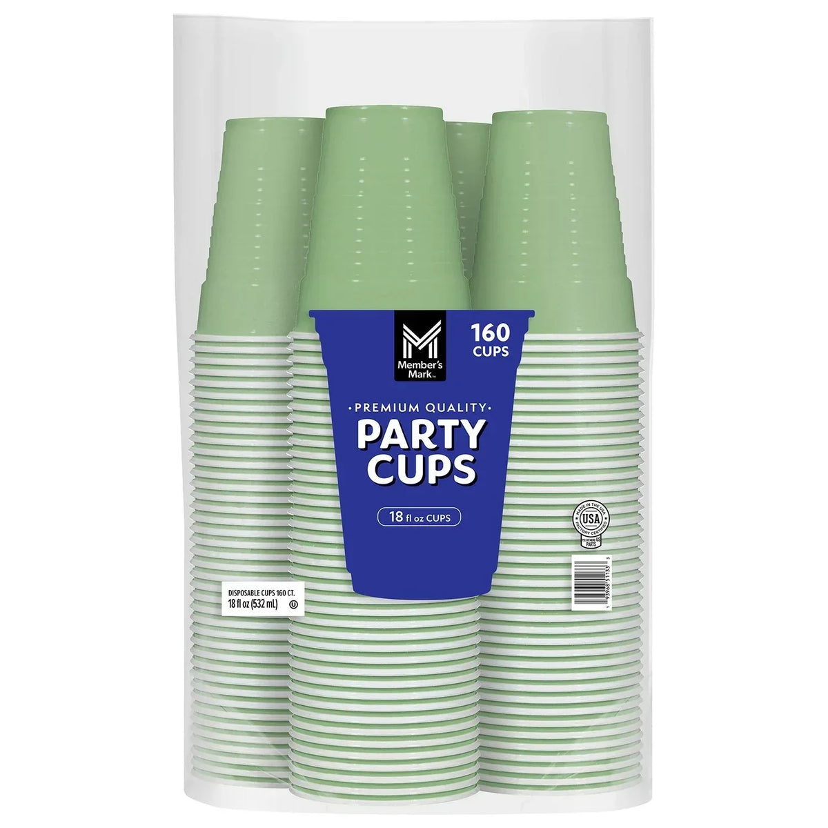 Member's Mark Premium Quality Green Cups, 18 fl. oz., 160ct. - USA MEGA SHOP