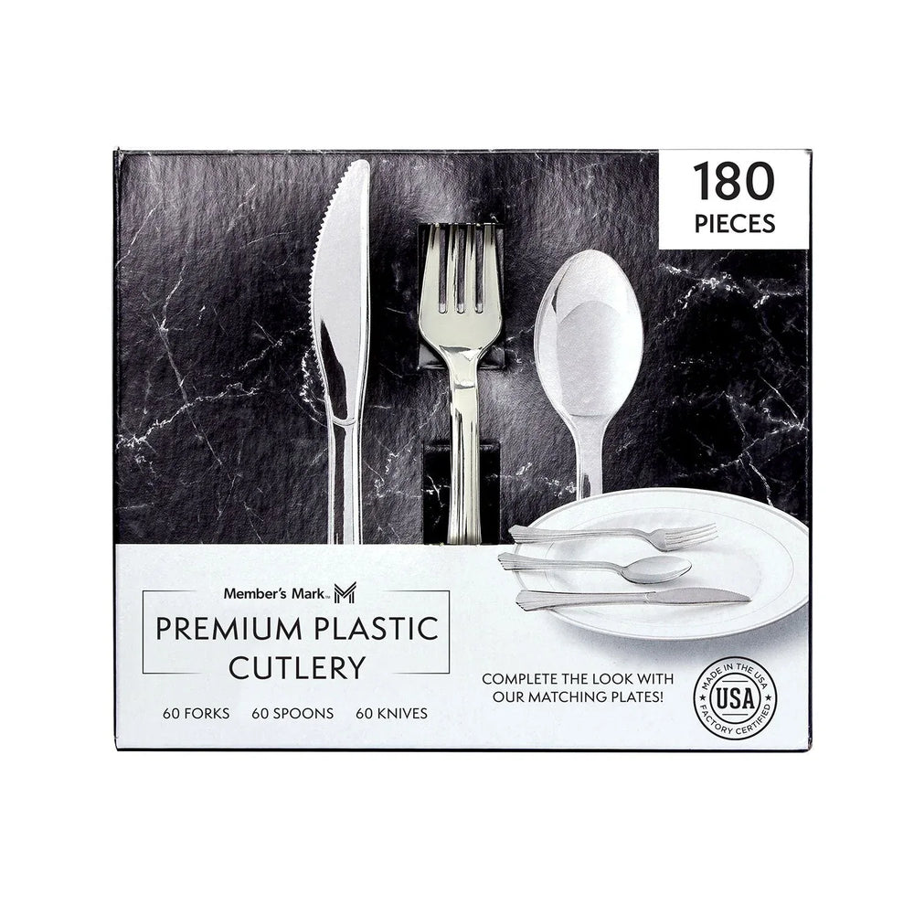 Member's Mark Premium Silver-Look Cutlery Combo 180 ct. - USA MEGA SHOP