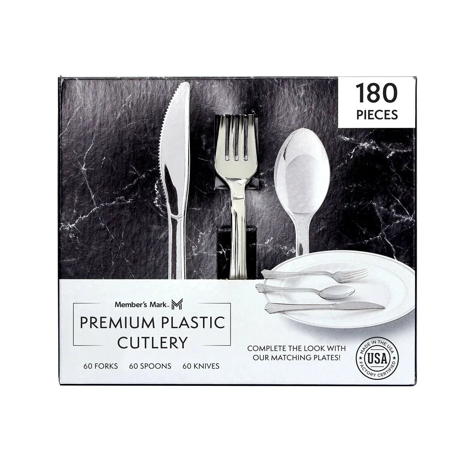 Member's Mark Premium Silver-Look Cutlery Combo 180 ct.